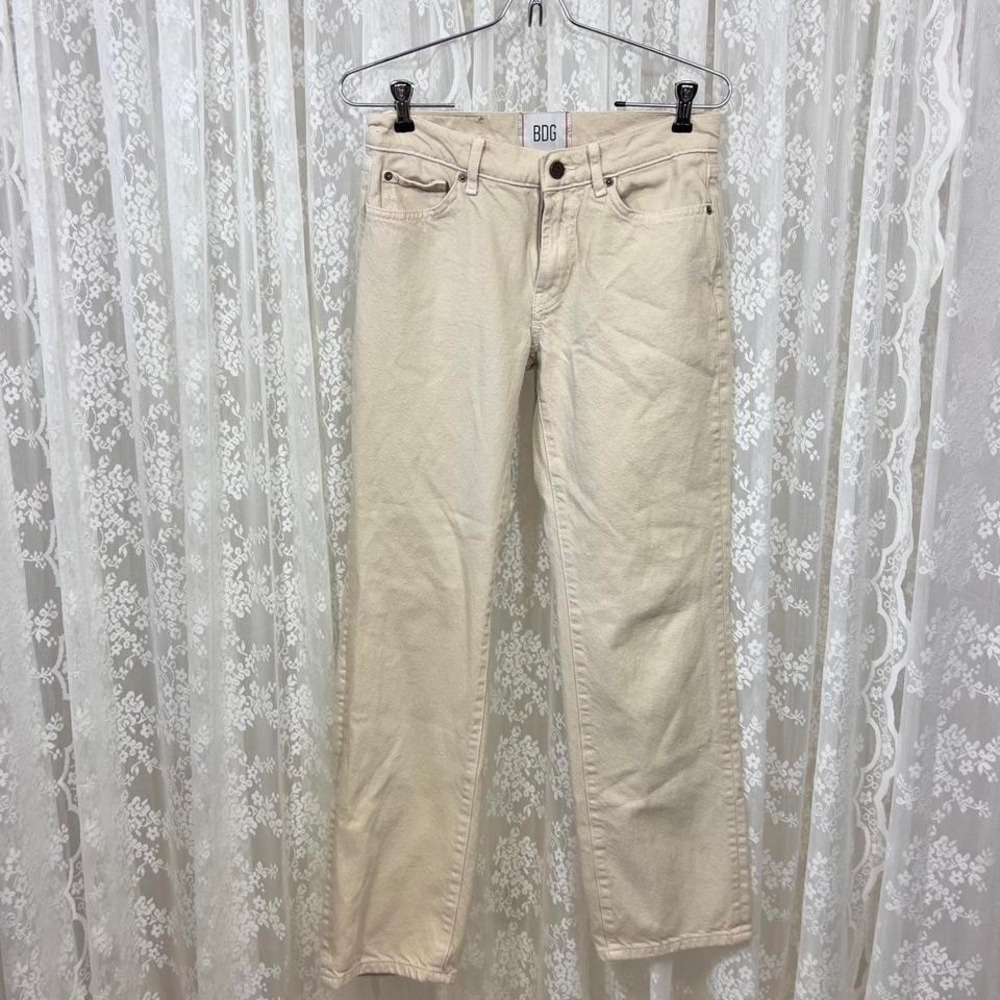 Urban Outfitters BDG Cream Cowgirl Straight Leg Jeans Women's‎ 25 Western Preppy
